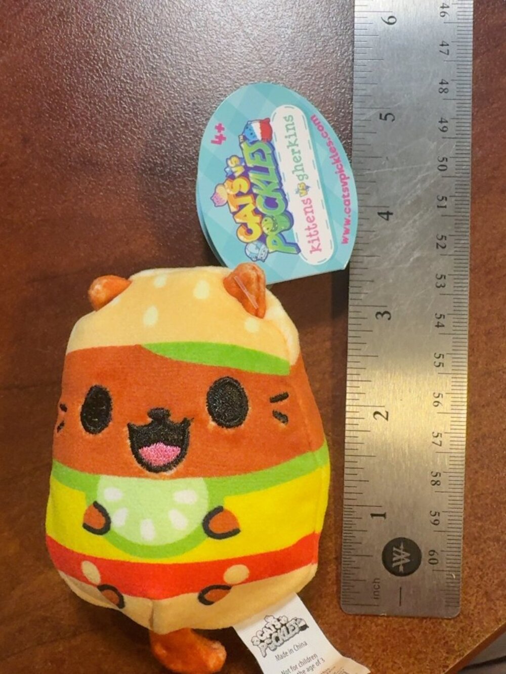 Cats vs Pickles Lil Paddy #73 Hamburger Cat Plush 4” With Tag
